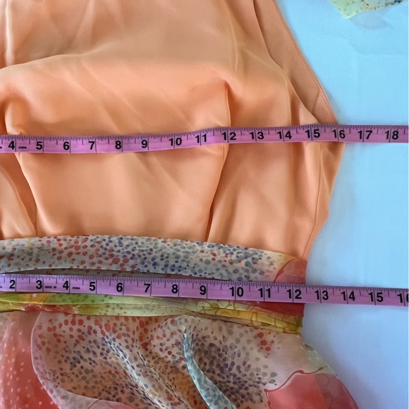 πHPπ Vintage Miss Elliette California Floral Chiffon Layered Caplet Maxi Dress - Picture 15 of 16